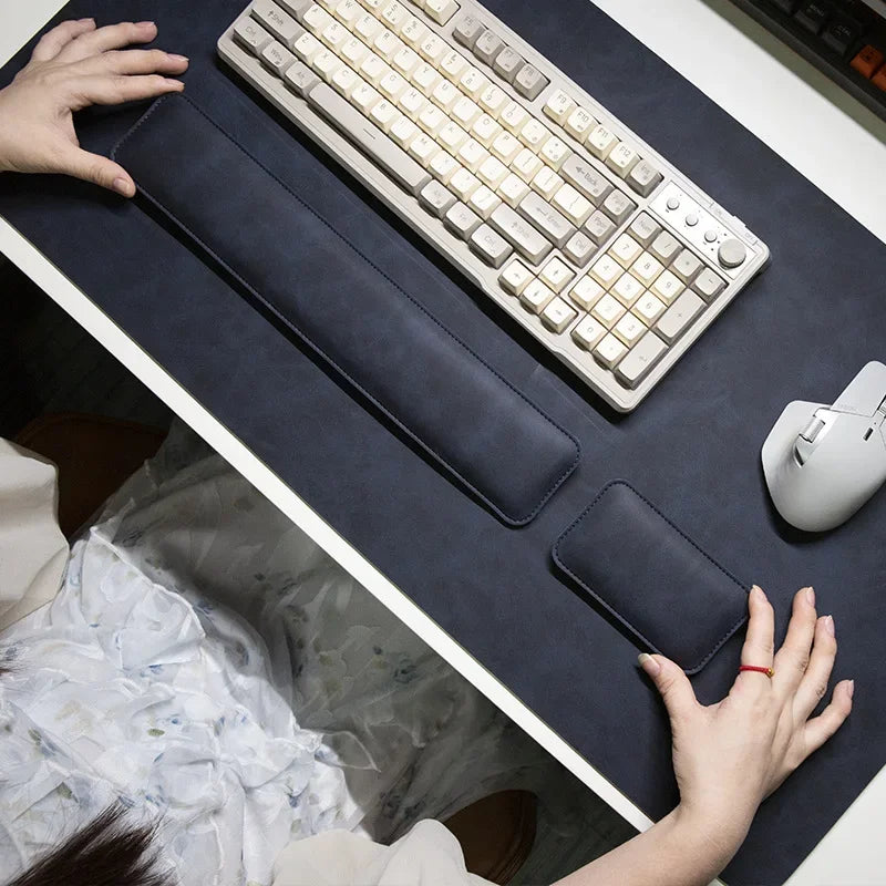 Wrist Pad Rest Keyboard Guard Three Pieces Desk Pad Waterproof PU Mouse Pad Large Mousepad Laptop Non-slip Desk Mat Mouse Mat