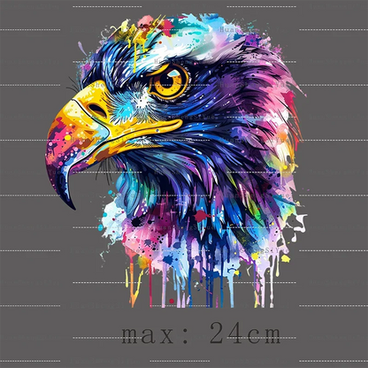 Color Fluid Painting Ironing Sticker Clothes DTF Fashion T-shirt Hoodie DIY Jacket Patch Hot Paste Paper