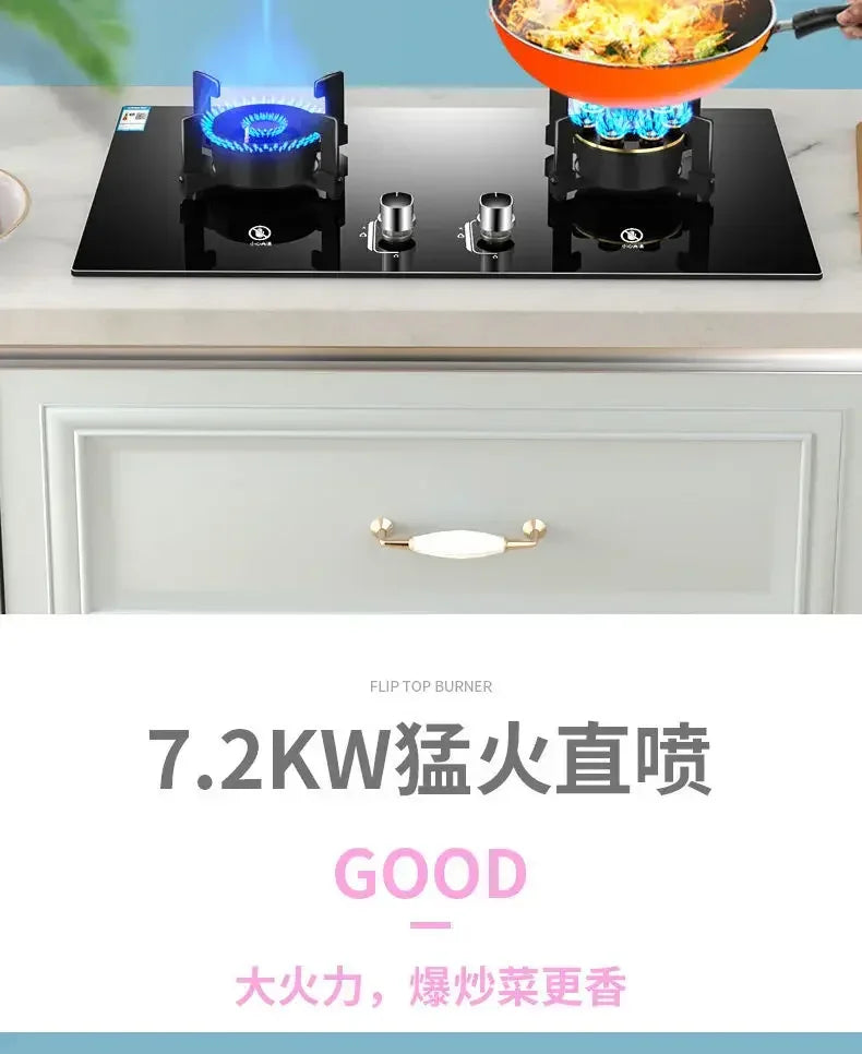 Household Built-in Double Stove Gas Stoves Table Kitchen Kitchens Cookers Countertops Cooker Home Recessed Top Cooktop Hob Panel
