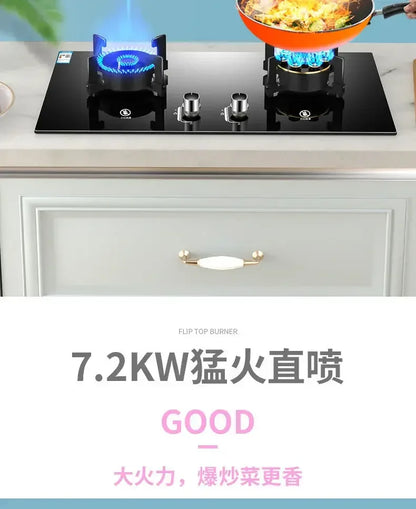 Household Built-in Double Stove Gas Stoves Table Kitchen Kitchens Cookers Countertops Cooker Home Recessed Top Cooktop Hob Panel