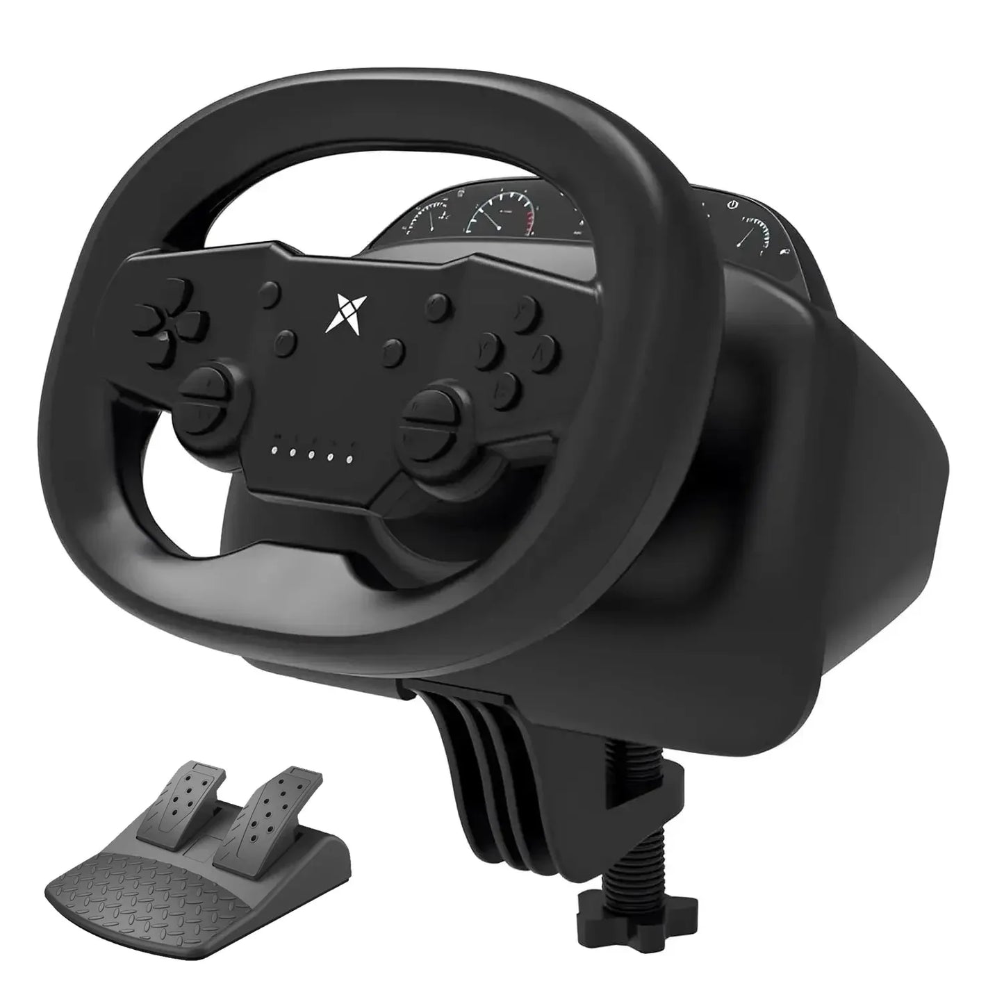 DOYO Racing Game Steering Wheel Vibration Controller Simulation Racing Pedals for Switch/PC /PS4/PS3/Ios and Android phones