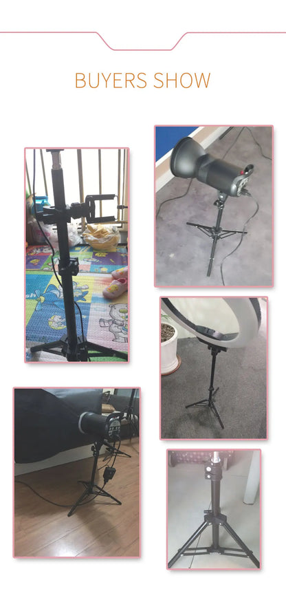 1/4 Screw Head Light Stand Tripod 2m 1.5m 68cm For Phone Selfie Stick Adjustable For Photo Studio Flashes Photographic Softbox