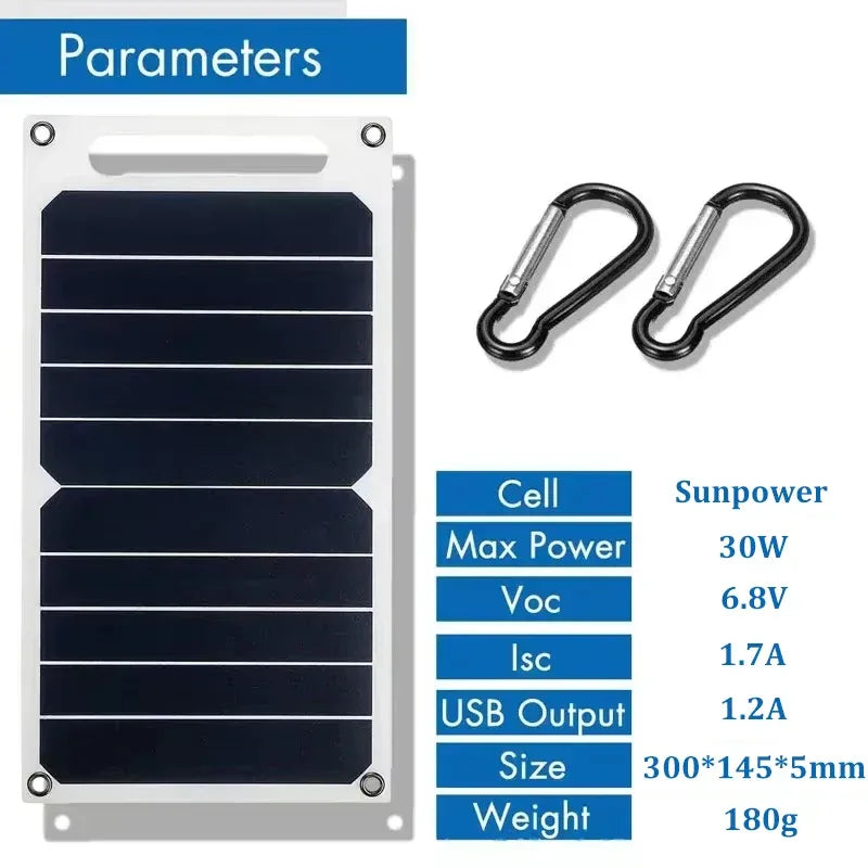 Solar Panel With USB Waterproof Outdoor Hiking And Camping Portable Battery Mobile Phone Charging Bank Charging Panel 6V