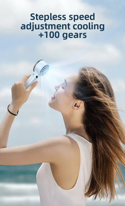Xiaomi 5200mah Handheld Fan Electric Hand Fans Ice Compress High-speed Cooling USB Rechargeable Portable LED Digital Display