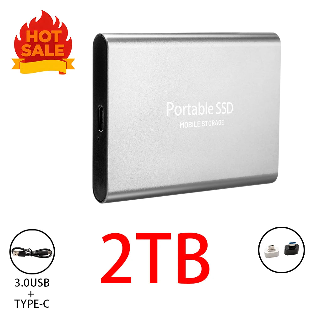 Highly cost-effective external hard drive, durable, efficient, and portable, with 256TB high-speed USB 3.1 Type C