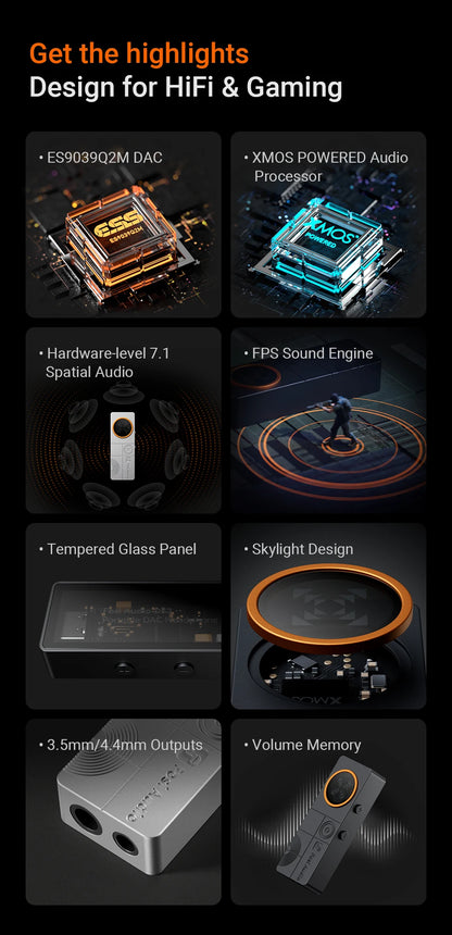Fosi Audio DS3 DAC Amp Portable HIFI Headphone Amplifer  XMOS XU316 DSD512   dongle dac 4.4mm Balanced/3.5mm Jack