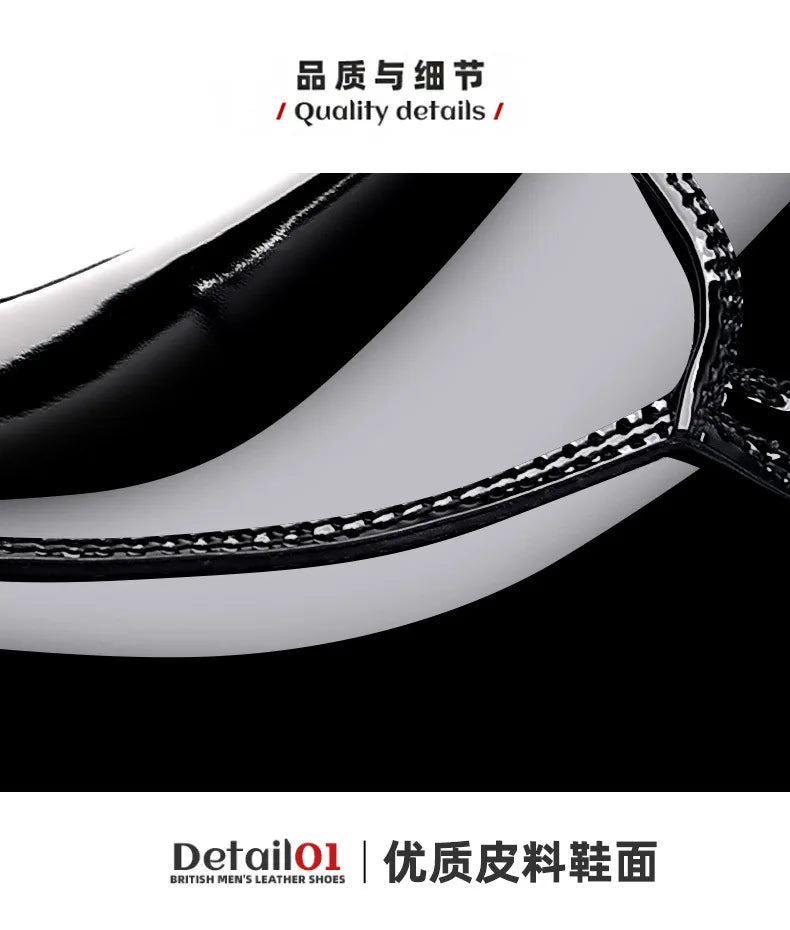 Business Men's Dress Shoes Patent Leather Trend Mens Party Shoe Soft Sole Casual Shoes Plus Size 38-48 Men Shoes High Quality