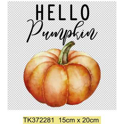 Retro Printing Thanksgiving Iron on Transfers Patches Pumpkin Autumn Heat Transfer Stickers for Clothes Heat Transfers Patches