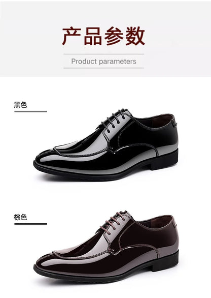 Business Men's Dress Shoes Patent Leather Trend Mens Party Shoe Soft Sole Casual Shoes Plus Size 38-48 Men Shoes High Quality