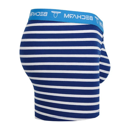 Men's Panties Boxers Shorts Printing Stripe Large Size U-shaped Set of Men Underpants Male Briefs Sexy Clothing Short Loose Long