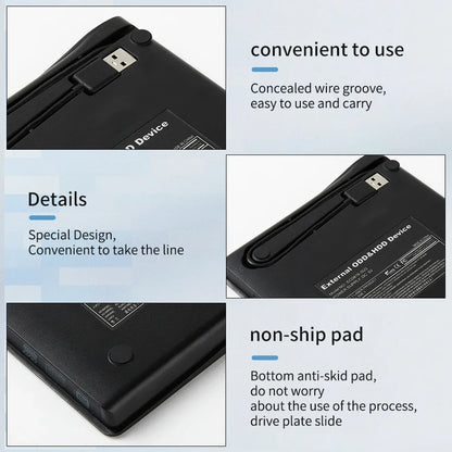 DVD Recorder Portable USB 3.0 Ultra-thin External DVD RW CD Writer Drive Reader Player Optical Drives For Laptop PC DVD Burner