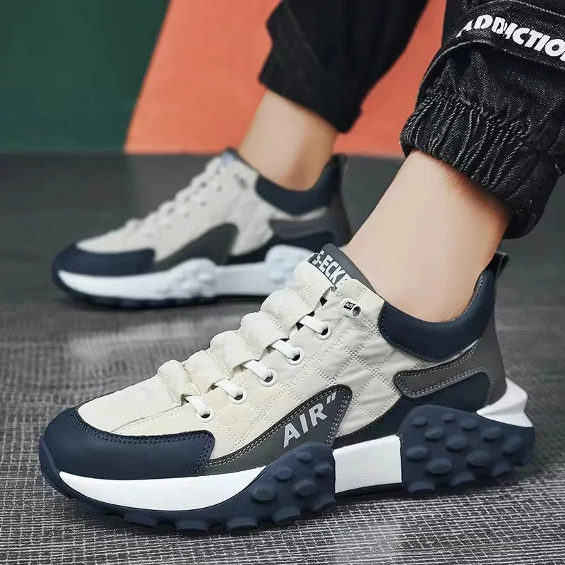 Men's Breathable Low-Top Dad Shoes with Thick Sole Comfortable Running Sneakers Korean Style Spring Season Sport Shoes