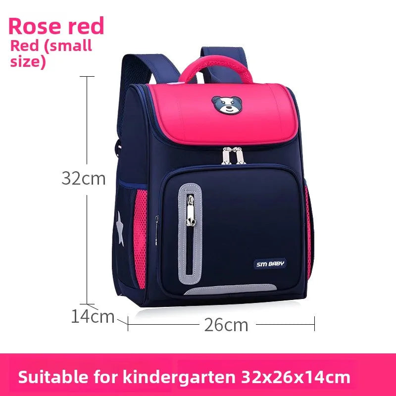 Lightweight Kids Backpack 1 3 6 Grade Spine Protection Reflective Space School Bag for Elementary Students