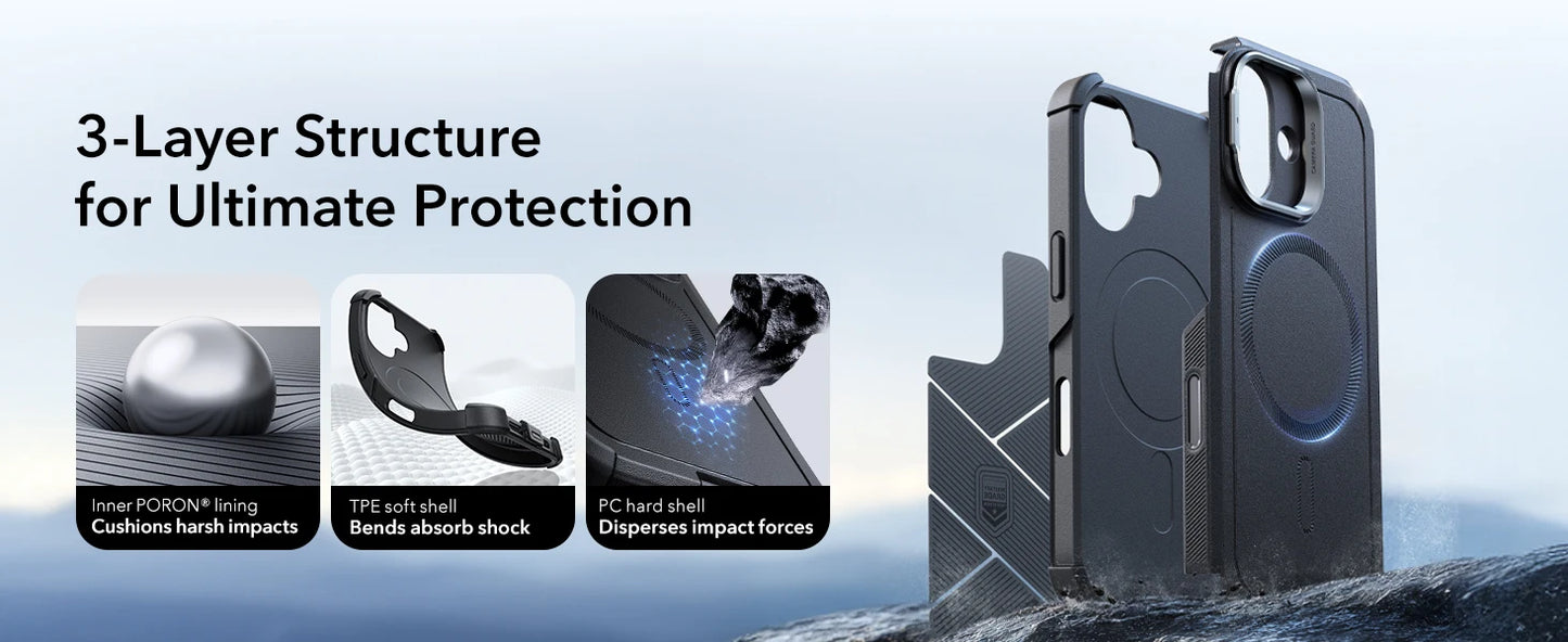 ESR for 17 Pro Max Case With Camera Control Button Military-Grade Protective Magnetic Phone Case For iPhone 16&17&17 Air&16 Pro