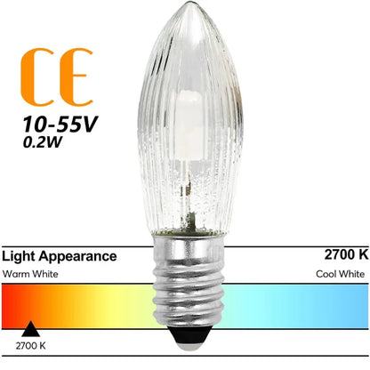 Warm-White E10 Tapered Candles Light Bulbs LED Replacement Bulbs for Lights Candle Arch Bathroom Kitchen Home Lamps Bulb Decor