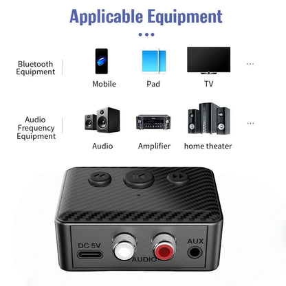 Bluetooth 5.4 Audio Receiver 3.5mm AUX RCA USB U-Disk Stereo Music Wireless Audio Adapter For PC TV Car Kit Speaker Amplifier