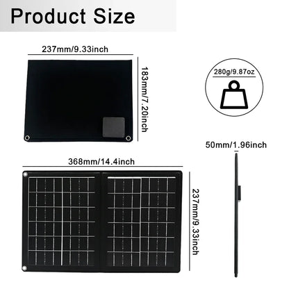 Practical Solar Panel Foldable Power Bank SOECOPO 40W Portable Charge Phone Outdoor Activities  USB + Type - C 5V/2.4A Camping
