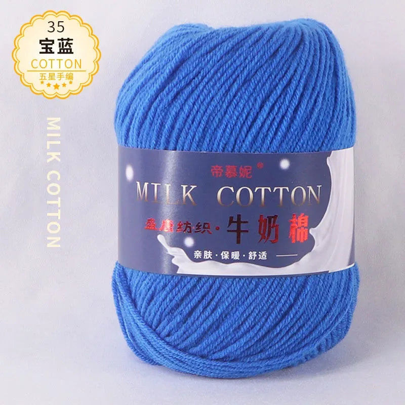 6Pcs Dyed Milk Sweet Soft Cotton Crochet Wool Yarn Thick Yarn Fiber Hand Knitting Wool Crochet Yarn Threads for DIY Sweater