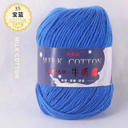 6Pcs Dyed Milk Sweet Soft Cotton Crochet Wool Yarn Thick Yarn Fiber Hand Knitting Wool Crochet Yarn Threads for DIY Sweater