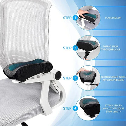 Office Chair Arm Pads with Cooling Gel,Memory Foam Armrest Pads for Gaming Chair Arm Rest Covers for Desk Chair Armrest Cushions