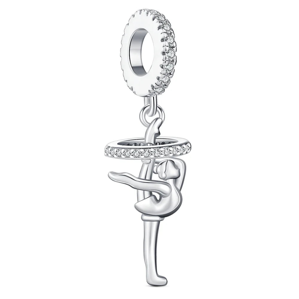Elegant Mother's Day gifts For mom Ballet Pendant Fit Original Bracelet Diy Jewelry Fine Perfect Heart Rainbow Charm Daily Wear