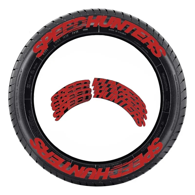 3D Car Tires & Rim Stickers PVC Waterproof Letters Decal Automobile Motorcycle Tire Decoration Wheel Sticker for SPEED HUNTETERS