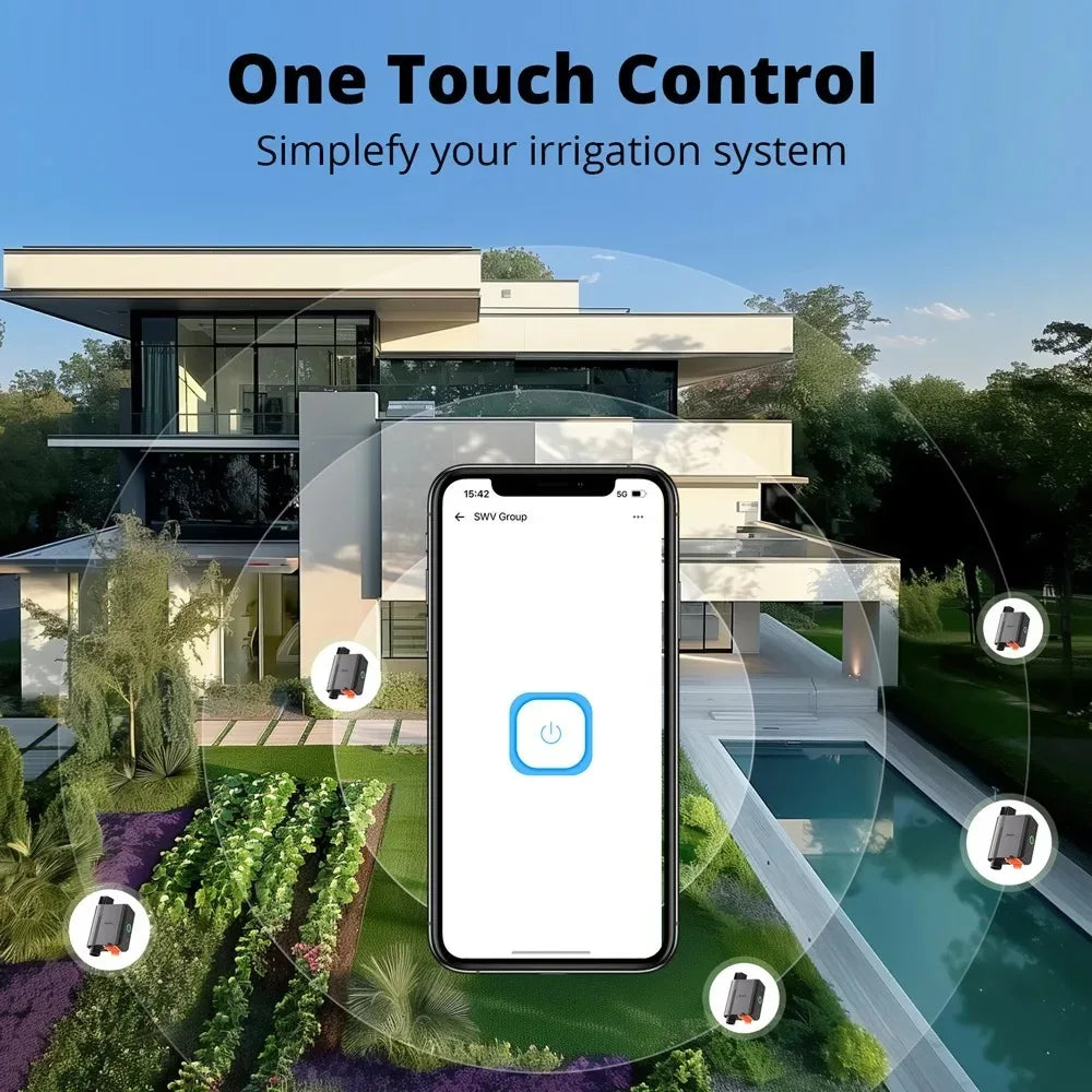 SONOFF SWV SONOFF Water Valve SWV-BSP Faucet Smart Irrigation Controller Systerm Timer App Voice Control Via Alexa Google