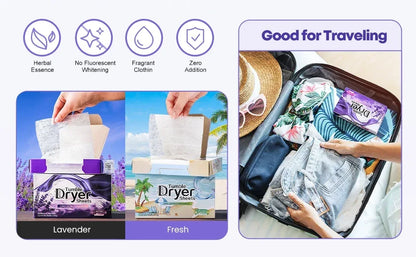 Dryer Sheets Bulk Natural Fabric Softener Sheets Plant Lavender Laundry Softener Naturally Removes Static Cling Drying Machine