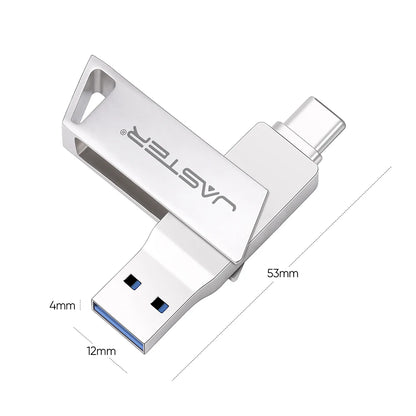 High speed TYPE C USB 3.2 Pen drive 256GB OTG 2 IN 1 Metal USB flash drive 128GB Pendrive 64GB USB flash drives Memory Disk