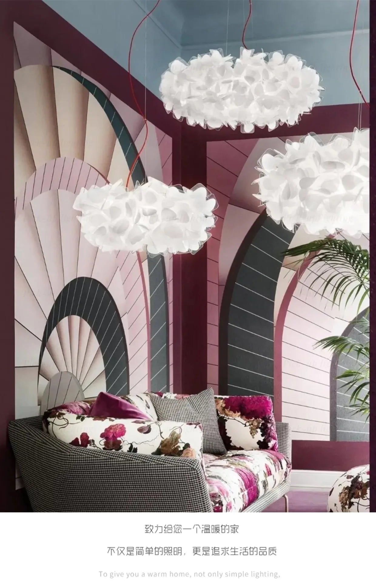 Modern Hanging Ceiling Lamp Chandelier for Living Room Lustre Petal Pendant Chandelier Bedroom Restaurant Black Indoor Lights