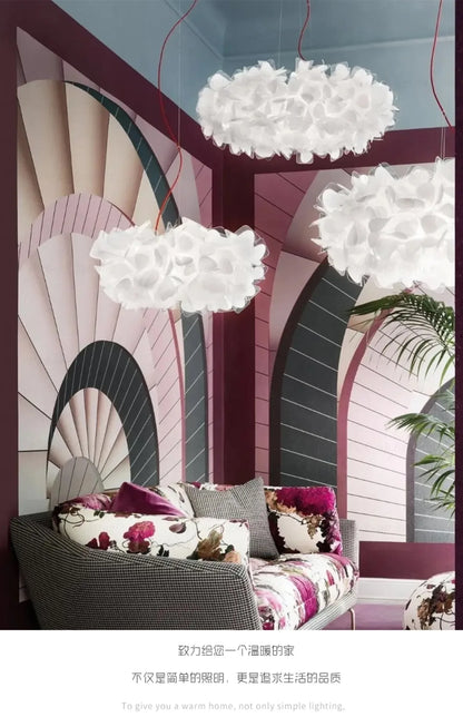 Modern Hanging Ceiling Lamp Chandelier for Living Room Lustre Petal Pendant Chandelier Bedroom Restaurant Black Indoor Lights