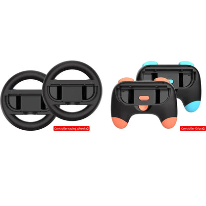 4 IN 1 Racing Steering Wheels And Hand Grips For Switch 2 2025 For J-Con Controller Game Controller Handle Grip Handle Kit