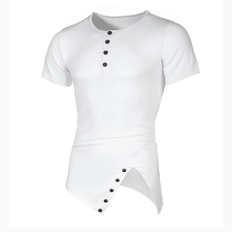 MRMT 2026 Brand New Men's Popular Irregular Short-Sleeved Men's Solid Color All-Match T-Shirt Hip-Hop Hip-Hop Fashion Casual Men