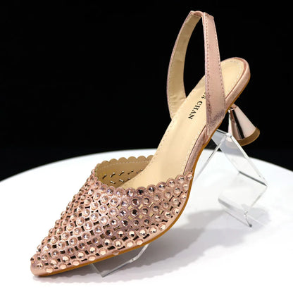 Venus Chan 2023 New INS High-Heeled Pointed Toe Wedding Shoes Colorful Full Diamond Design Shoe and Bag Set for Nigeria Party