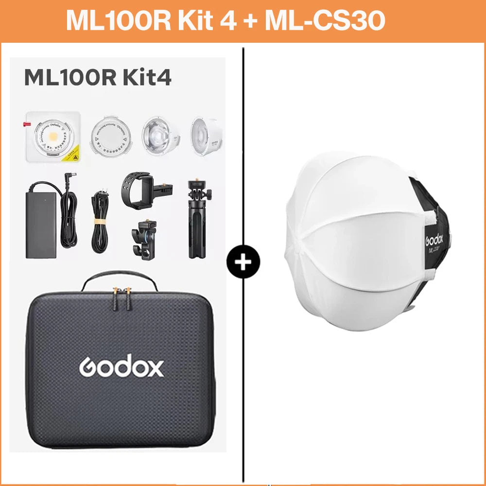 Godox ML100R 110W RGB LED Video Light 2800-6500K 11 FX Effects APP Control Godox Mount for Filmmaking/Live Streaming/Vlog