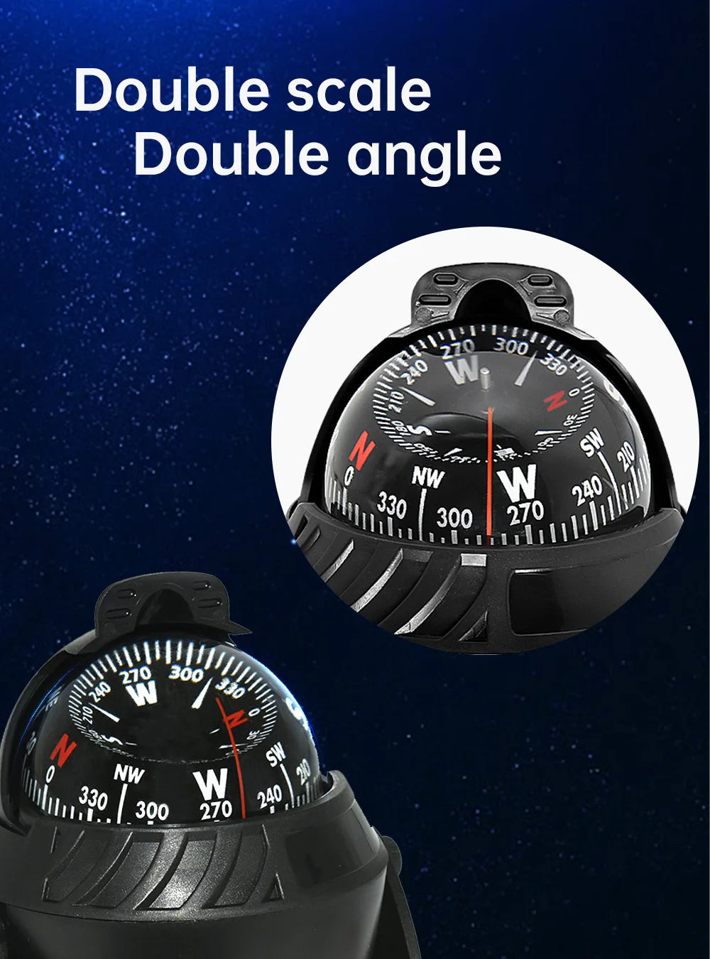 1pc Electronic Navigation Compass Sea Marine Pivoting Compass Camping Gear With Magnetic Declination Adjustment For Car Ship