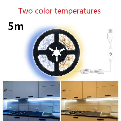 Led Strip Lights Touch Switch Dimmer USB DC5V 30LEDs/m 2835 Flexible Lights Tape Ribbon For Room Kitchen Cabinet Lighting Decor