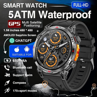 2025 New Professional GPS Sports Smart Watch Outdoor RIDE Run GPS track Swim Watchs Compass Altimeter 5ATM Sports Bracelets Men