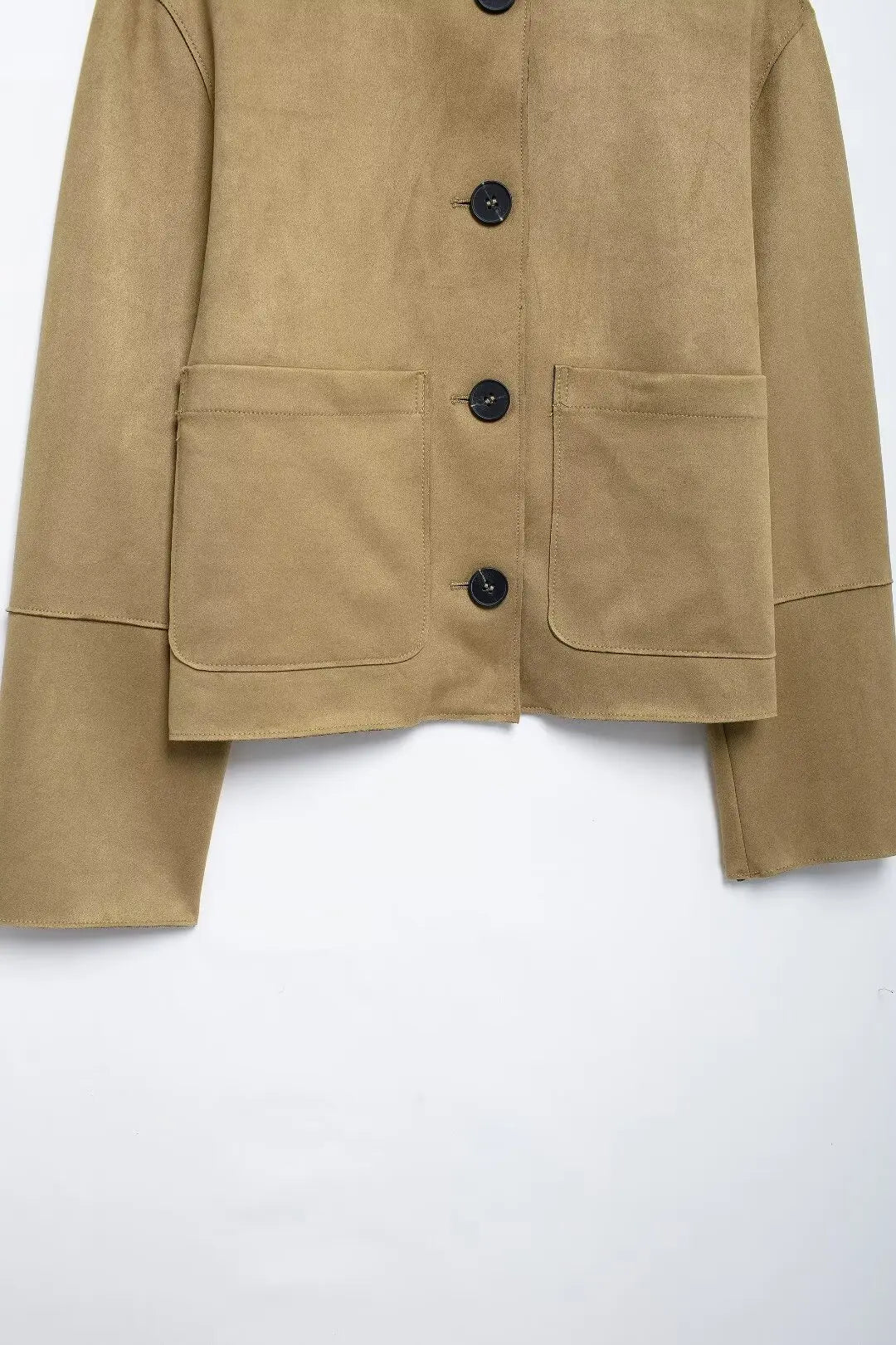MUJER 2025 Suede Jacket Women Autumn Button Outerwears Long Sleeve Oversized Jackets for Women Streetwear Casual Overcoat Female