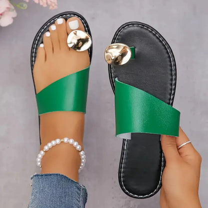 Women Minimalist Thong Slippers 2025 New Fashion Flat Sandals Summer Outdoor Slippers Vacation Leisure Woman Shoes Slides Women