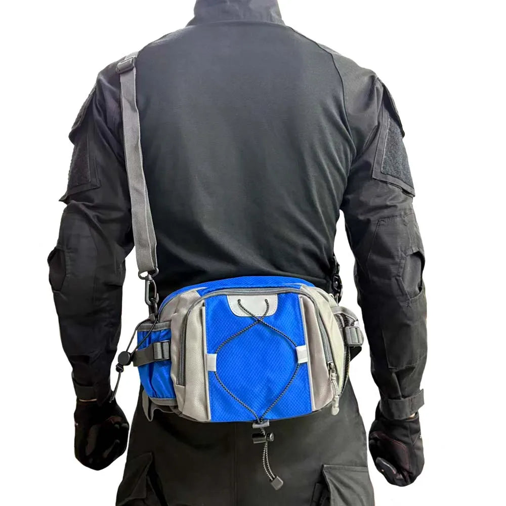 Multi-functional sports water bottle waist bag, men's and women's universal running backpack, outdoor hiking waist bag