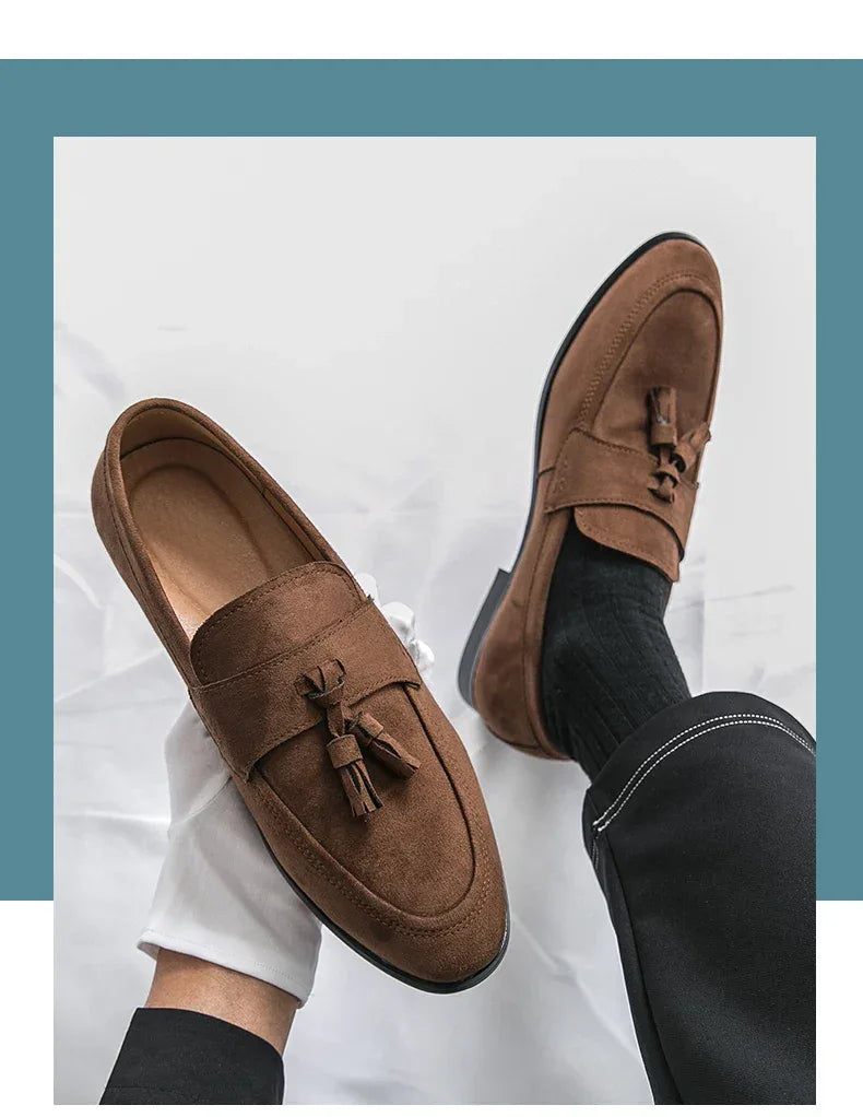 Fashion Casual Business Shoes Men High Quality Office Social Leather Shoes Men Slip On Loafers Man Tassel Men's Dress Shoes
