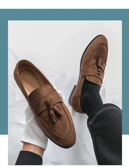 Fashion Casual Business Shoes Men High Quality Office Social Leather Shoes Men Slip On Loafers Man Tassel Men's Dress Shoes