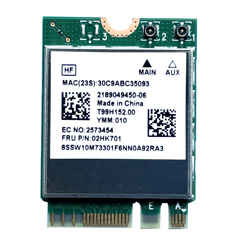 New Wireless Card Dual Band RTL8822CE 802.11ac 867Mbps NGFF M.2 Wifi Bluetooth 5.0 Network Card For Lenovo FRU 02HK701