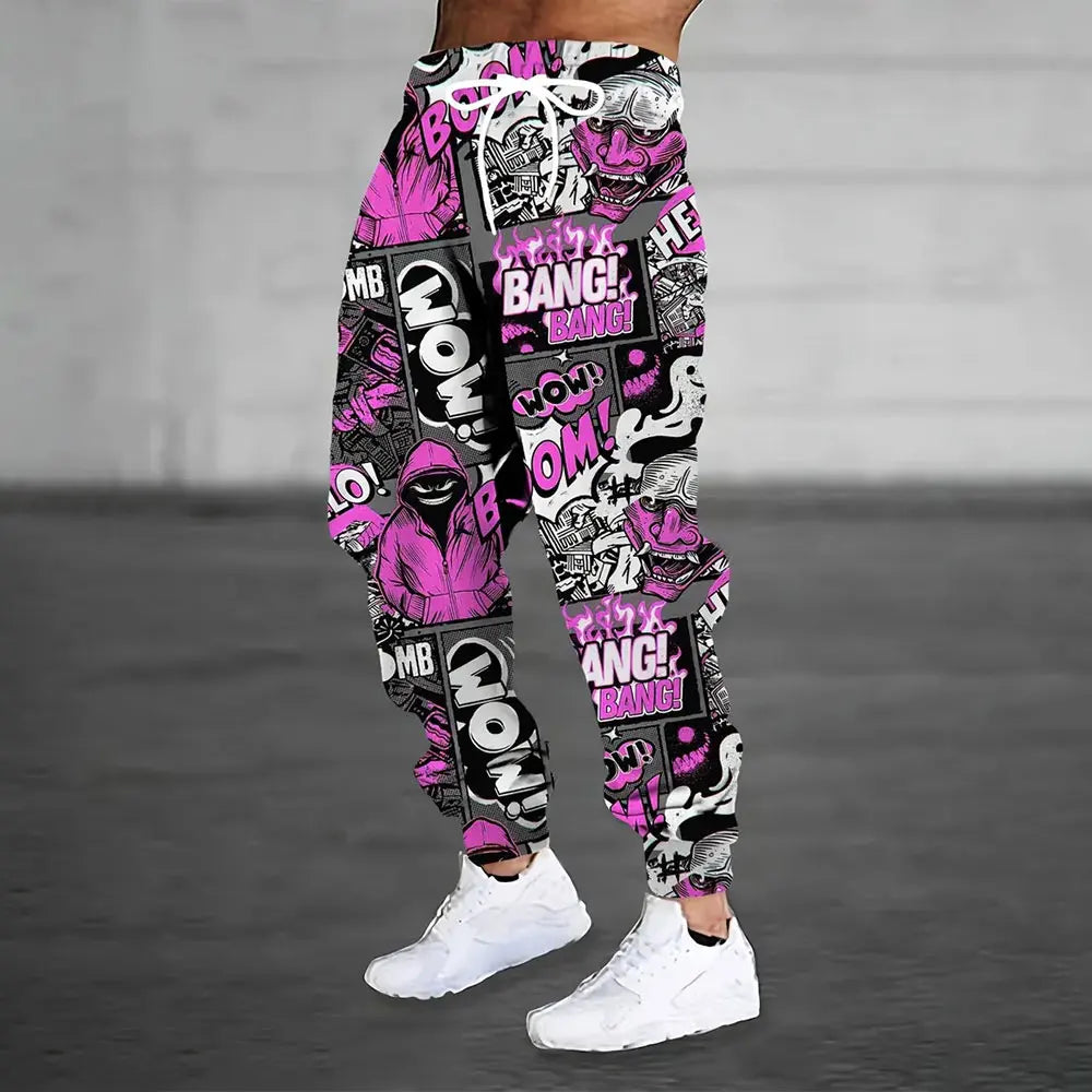 Men Loose Casual Pocket Drawstring Sweatpants Winter New Thick Warm Pants Fashion Letter Printed Sweatpants Men Tracksuit Pants