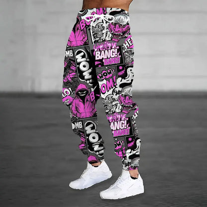 Men Loose Casual Pocket Drawstring Sweatpants Winter New Thick Warm Pants Fashion Letter Printed Sweatpants Men Tracksuit Pants