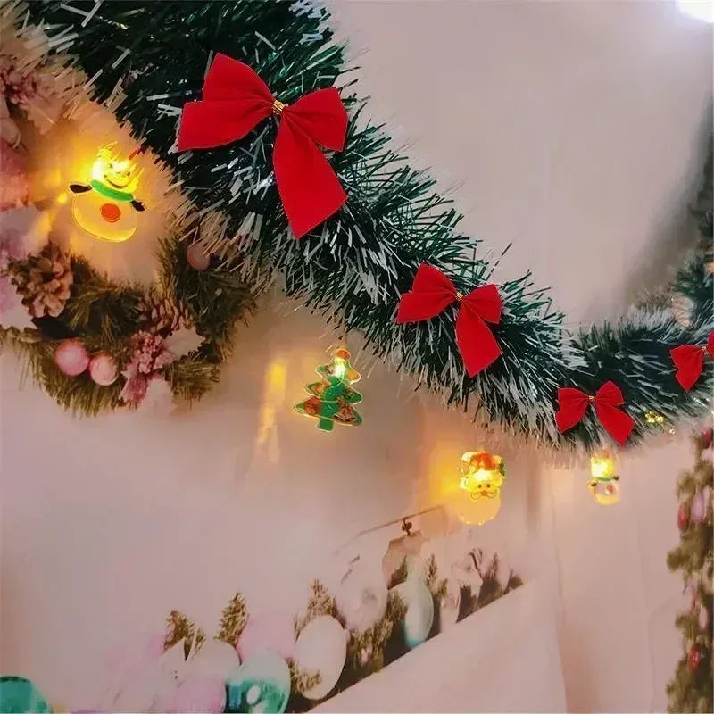 Christmas Tinsel Ribbons Green Cane Ribbon Garland Xmas Tree Hanging Pendent Ribbons Wreath Ornaments Xmas Party Home Decoration