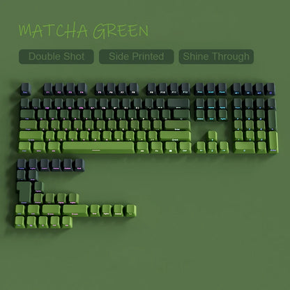 Babysbreath Side Print Shine Through Keycap Cherry Profile Double Shot PBT Keycaps 130 Key for Cherry MX Switches Gamer Keyboard