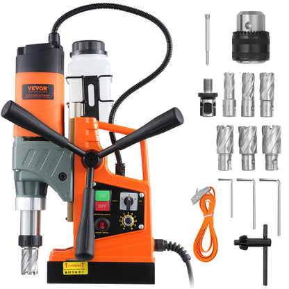 SucceBuy 1450W Magnetic Drill 2"Boring Diameter 12500/12800N Portable Electric Mag Drill Press 800 RPM Magnetic Drilling Machine