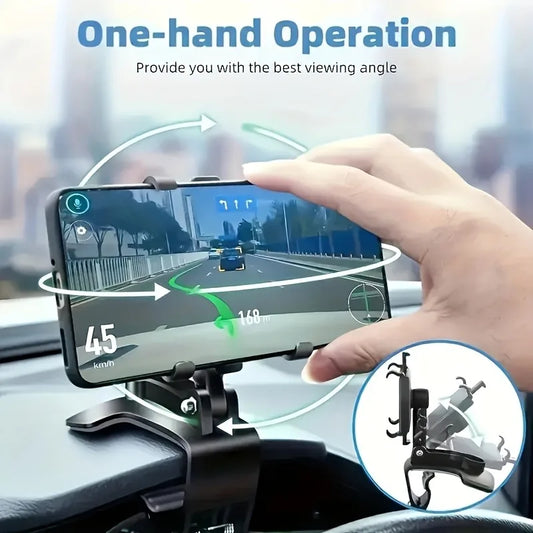 1pc 360° Rotating Car Phone Holder Suction & Adhesive Dashboard Mount ABS Stable Hands-Free Navigation Car Accessory. by PDG ibma